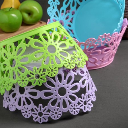Vase for bread and fruits "Flowers", d = 22 cm, color mix-2
