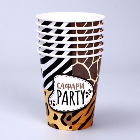 A single -cutting paper safari PARTY, set 6 pcs, 250 ml-1