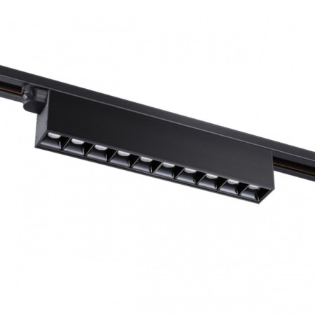 Snow -shaped single -phase three -core LED Novotech. Iter, 16W, LED, 66x315x36 mm, black color
