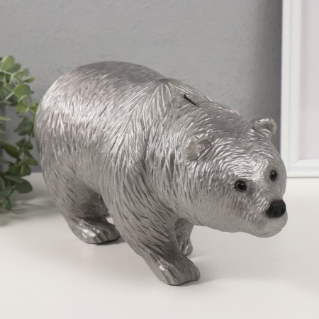 Silver bear piggy bank 18.5 x 14 x 36 cm-4