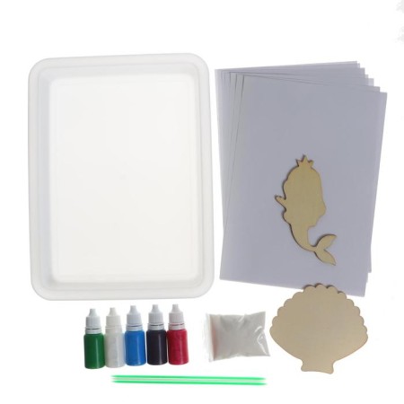 We draw a set for creativity using the EBRU technique "Mermaid"-2