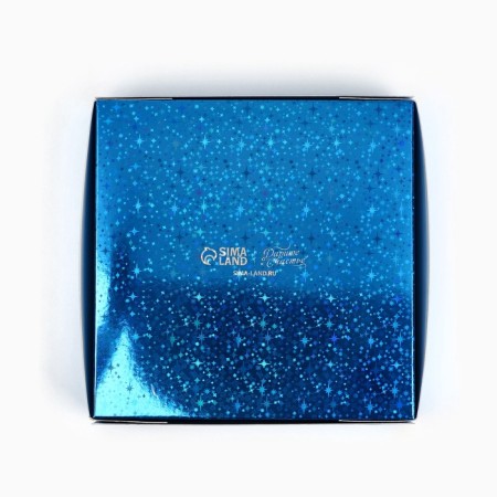Box for sweets "Blue stars", 14.7 x 14.7 x 3.5 cm-2