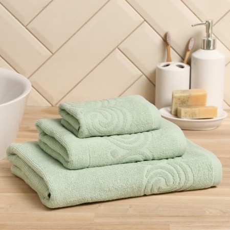 Tenle Love Life Border, 50x90 cm, olive color, 100% cotton, 380 g/m2