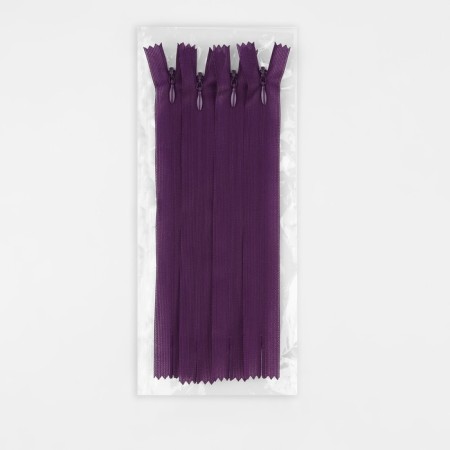Lightning secret, No. 3, non -income, automatic lock, 18 cm, eggplant color-2
