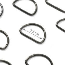 Half -ring for bags, d = 25 mm, thickness - 2 mm, black nickel color