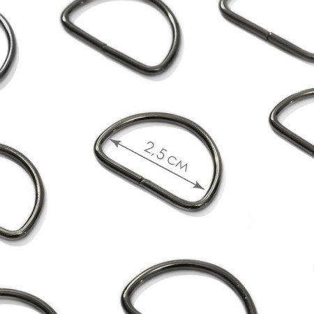 Half -ring for bags, d = 25 mm, thickness - 2 mm, black nickel color