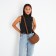 Baget bag with zipper, brown color