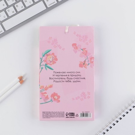 Set of "beloved teacher", notebook 125 sheets and plastic pen, blue paste 0.7 mm-8