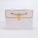 Packet for flowers, handle chain, "white", with gold embossing, 15 x 10.5 x 10 cm