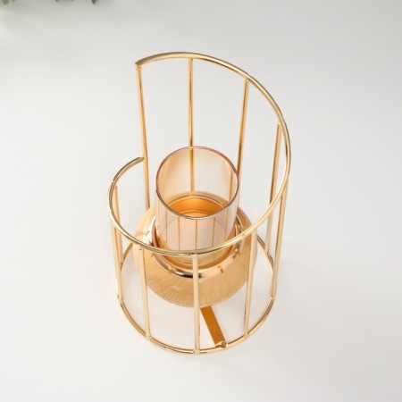 Climber metal, glass for 1 candle "Staircase. Eco" D = 5 cm gold 10x10x20 cm-2