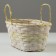Wicker basket, d25 x 18 x 11/19 cm, yellow, bamboo