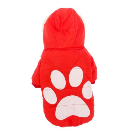 Jacket with hood and fur, size XS (Osh 22, OG 32, DS 20 cm), red-5