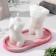 Set of candles on the stand "Man and Woman", white-pink stand
