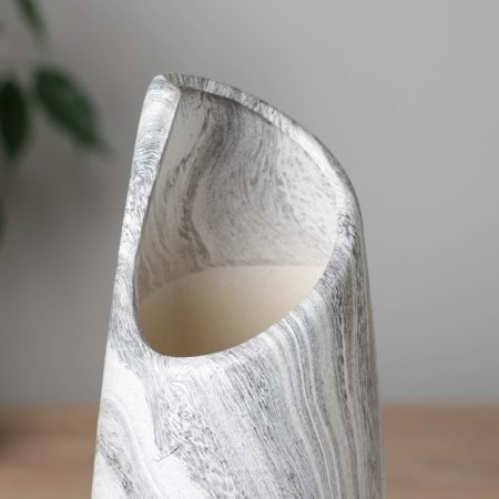 VAZA Ceramics Table "Brigham" Classic Galant, D-6CM, H-29.5X9 cm, white-gray-4