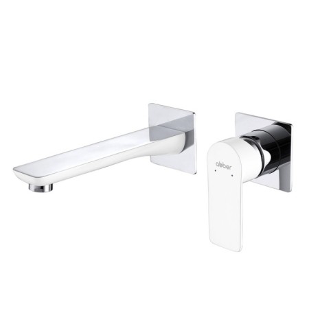 ABBER Weiss Insel AF8082W sink mixer, single -rose, built -in, white/chrome