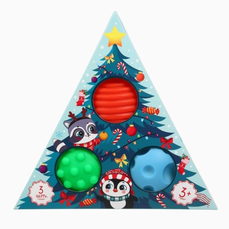 Gift New Year's set of developing tactile balls "Miracles nearby", 3 pcs.-5