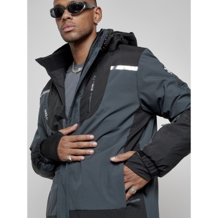 Male winter ski costume, size 52, dark gray color-9