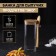 Glass Bank for bulk products with a bamboo cover and a spoon "Eco", 420 ml, 8 × 6 × 15.5 cm