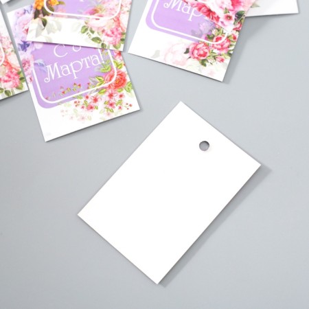 Cardboard "March 8" set 10 pcs (5 types) 4x6 cm-4