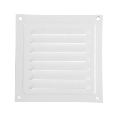 Ventilation grate "Space" RM1212, 125 x 125 mm, with a grid, metal, white