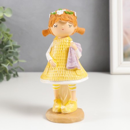 Souvenir Polystone "Girl with a towel/Boy with a chick" MIX 6x7.5x15.5 cm-1