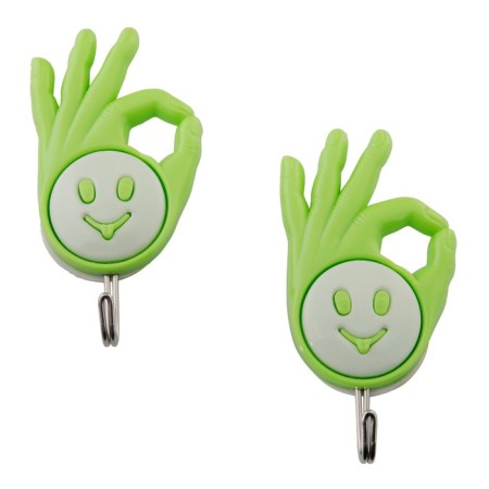 Self -adhesive hooks Axentia 2 pcs, 6.5x7x1.5 cm, color mix-1