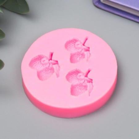 Mold Silicon "Strawberries" 3 subjects 1x5.4x5.4 cm-1