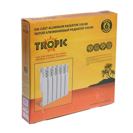 Tropic 350x80 mm radiator aluminum, 6 sections-9