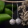 Hanging earrings “wandered ball”, white color in silver, 6.5 cm