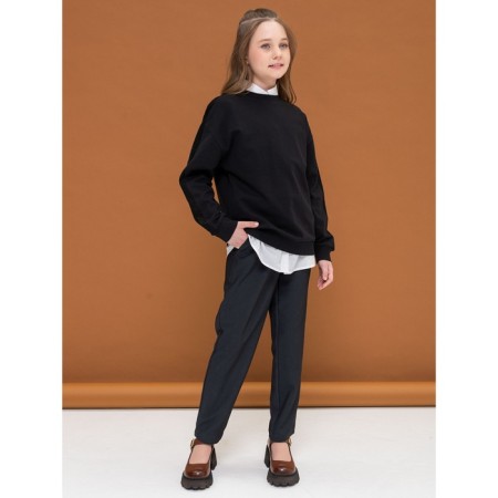 Sweatshirt for girls, height 140 cm, black color-7