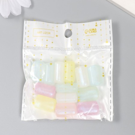 Beads for creativity Plastic "Cylinder. Brill" set of 20 g 1.9x1.2x0.8 cm-2