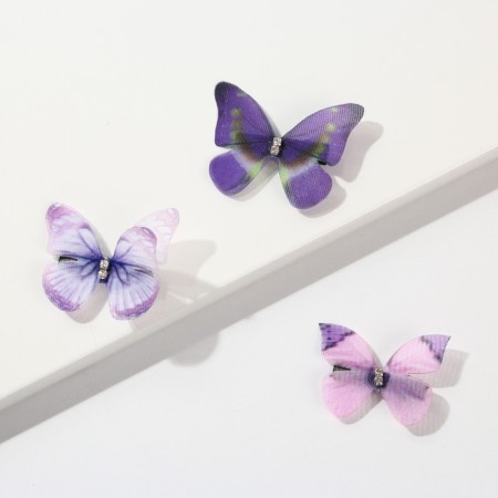 Hairpins for hair butterfly "Little Joy", 3 pcs., 4.5 x 3.5 cm-2