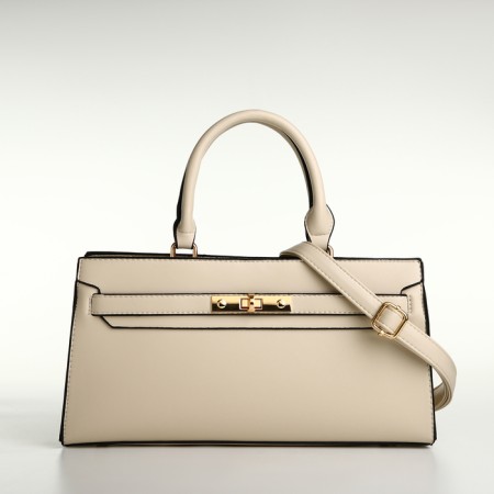 Women's bag with lightning, textura, average size, milk color