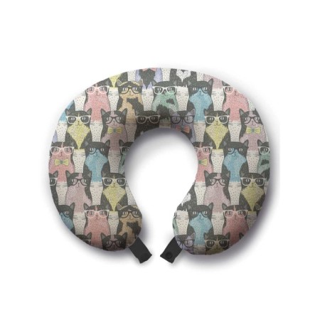 Pillow for travel "Cat Cinema", size 30x25x10 cm