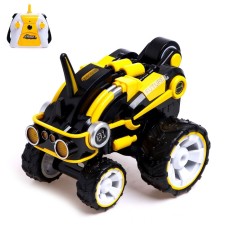 Future radio-controlled car, works on the battery, yellow color