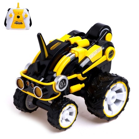 Future radio-controlled car, works on the battery, yellow color