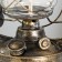 Kerosene lamp decorative black with a golden patina 14x18x27.5 cm Risalux