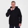 Male sweatshirt is laid down, the color is black, size 56