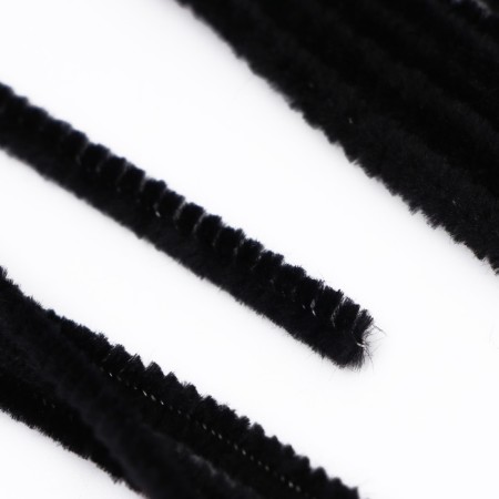 Wire with pile for crafts and decor set of 50 pcs., Size 1 pc. 30 × 0.6 cm, black color-1