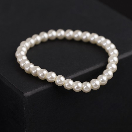 Bracelet Pearl "Bride" ball No. 6, milk color, d = 5.5 cm-2