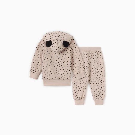 Set: Jumper with zipper and pants crumb I "Kisa", height 68-74 cm, beige-8
