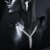 Set 2 objects: earrings, necklace "ice" crystals, white color in silver, 48cm