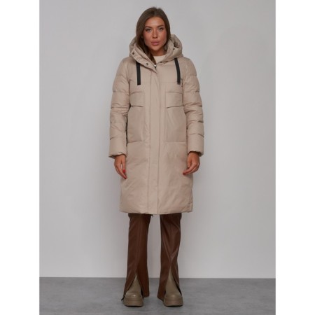 Coat insulated winter female, size 48, beige color