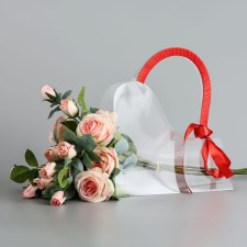 Carriage for flowers with tape, 30x25x12 cm, red