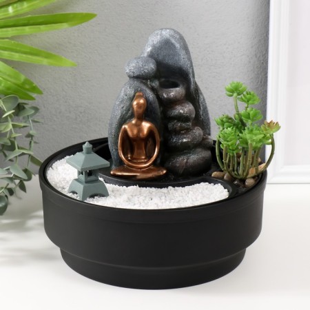 The desktop fountain from the network, backlight "Stones Garden" 21x21x21 cm-1