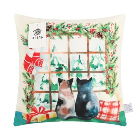 Czech on the pillow of Ethel "Kitty", 40*40 cm, 100 p/e, velor-5
