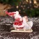 Santa Claus "In a suit with patterns and fur shoes, on a sleigh" 13 cm, red-white
