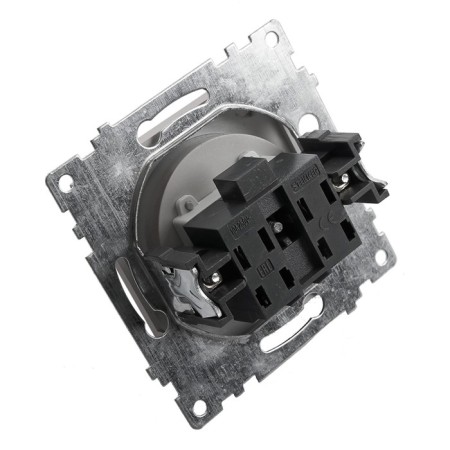 1-clavic switch with indicator, 250V, 10A, Stekker series Katrin, silver, GLS10-7101-03 1022442-2