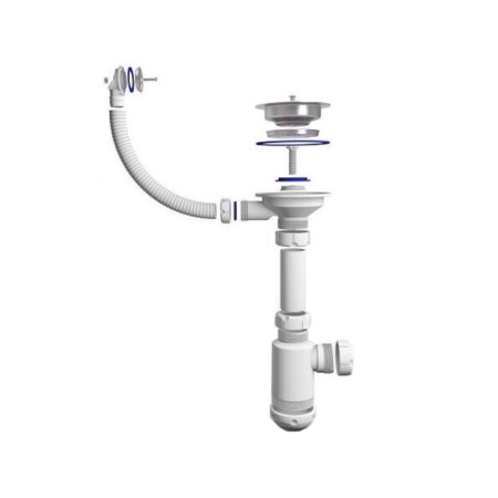 Siphon for washing Grand P12821, 3 1/2 ", with round overflation and screw-2