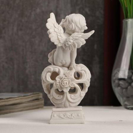Polystone souvenir "Snowthrough angel on the openwork heart" 13x6x5.5 cm-4